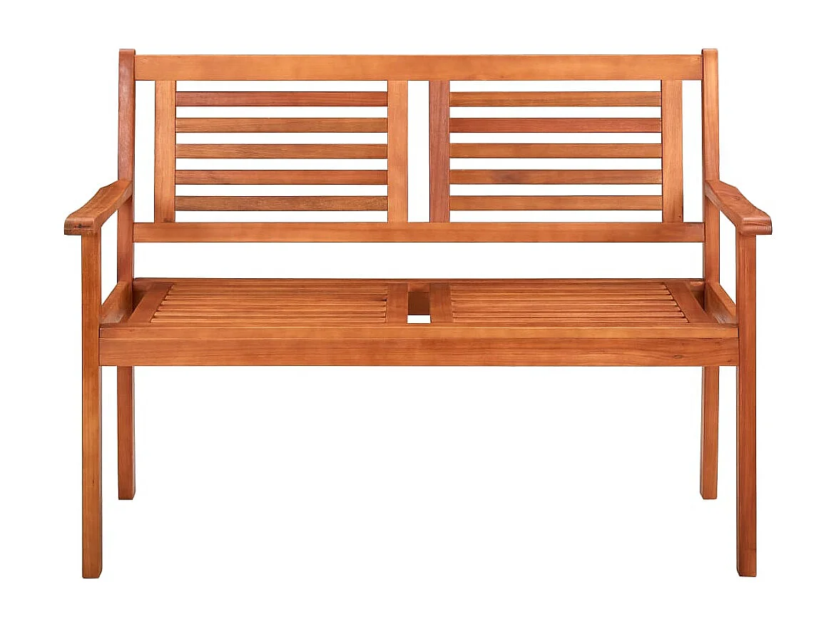 Banc de jardin 2 places avec coussin 120cm Bois d'eucalyptus 27