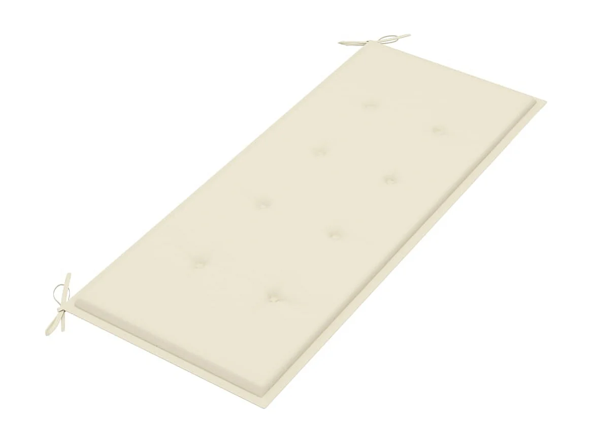 Banc Batavia avec coussin crème 120cm Bois de teck massif