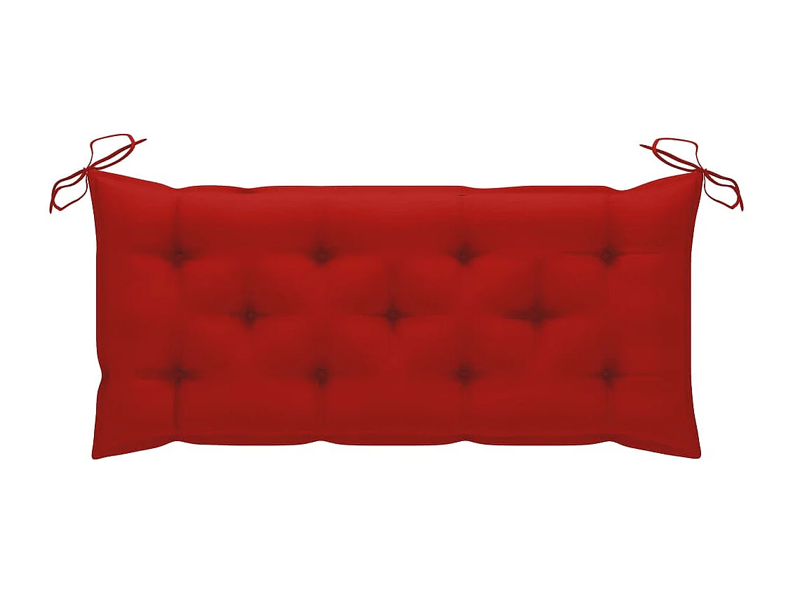 Banco de jardín con cojín bambú 120 cm Rojo