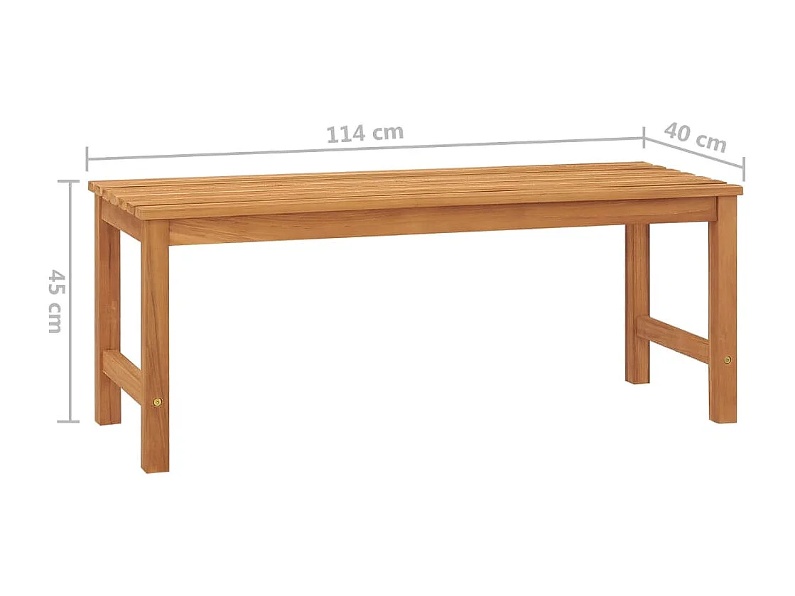 Banc de jardin 114cm Bois de teck solide 2