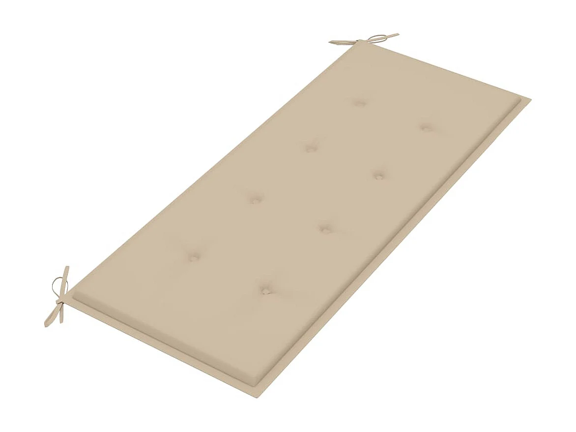 Banc Batavia avec coussin beige 120cm Bois de teck massif 2