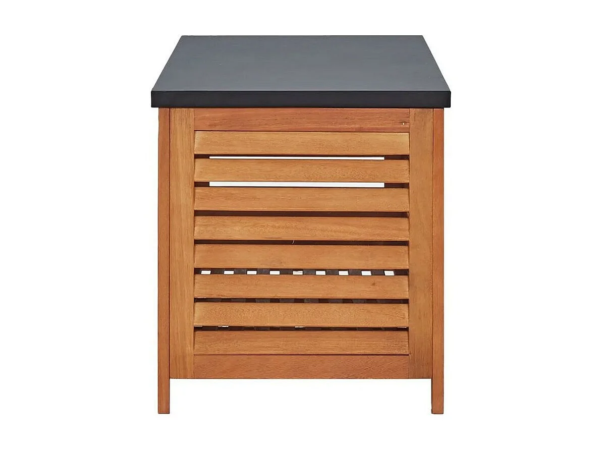 Banc de rangement métal et eucalyptus massif clair Amty 150cm