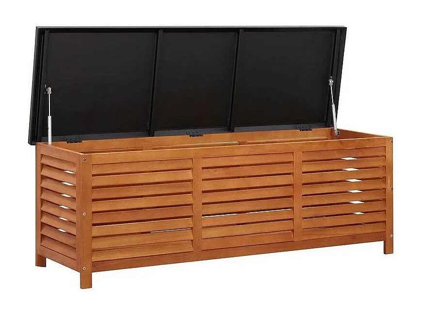 Banc de rangement métal et eucalyptus massif clair Amty 150cm