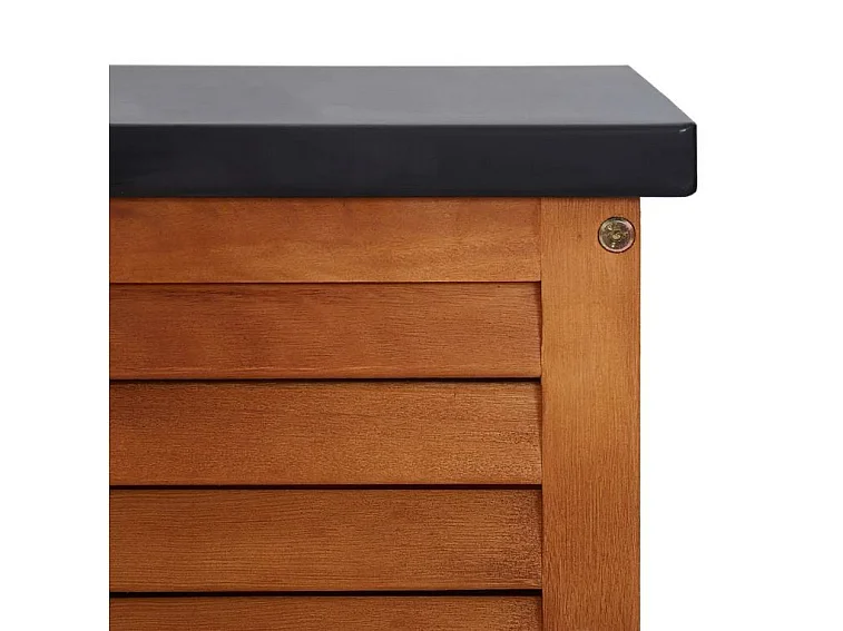 Banc de rangement métal et eucalyptus massif clair Amty 117cm