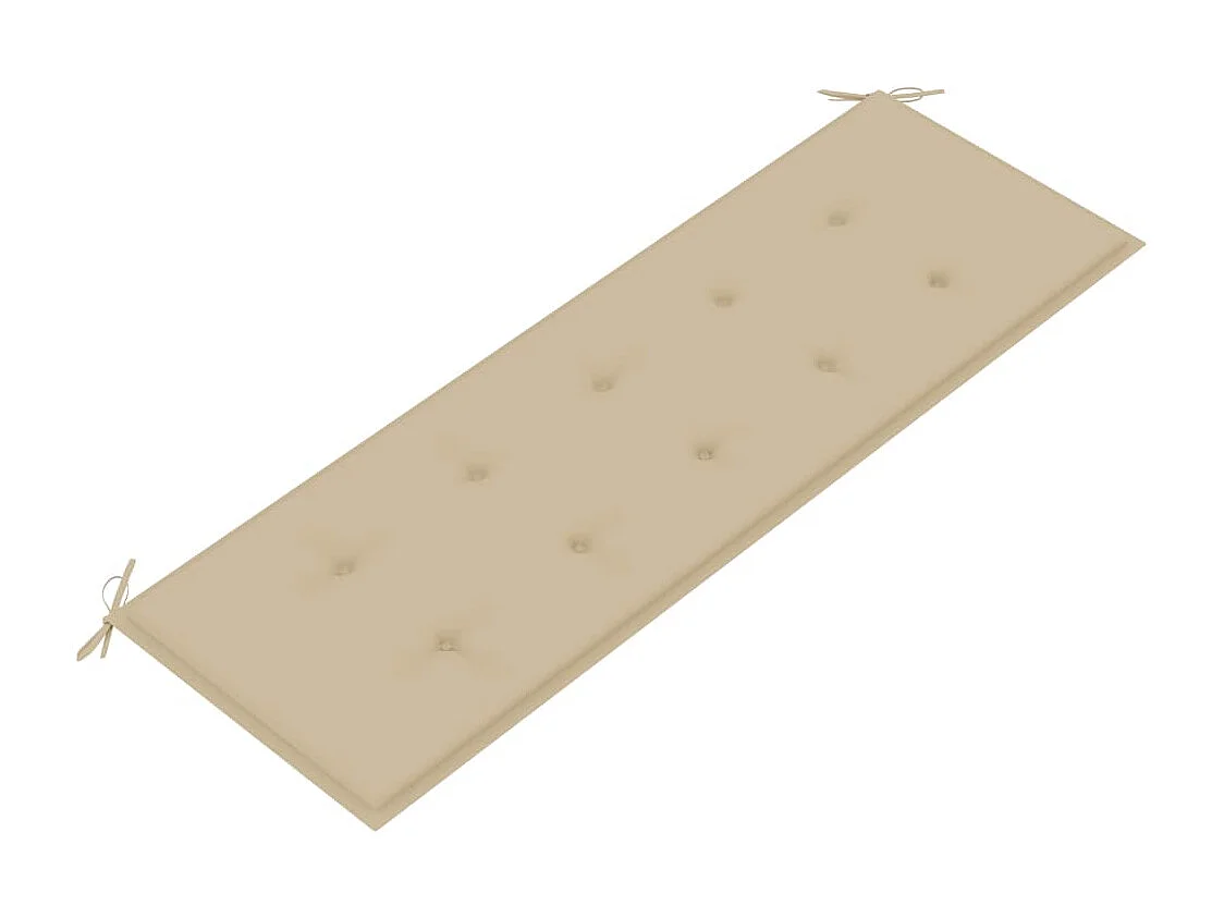 Banc Batavia avec coussin beige 150cm Bois de teck massif