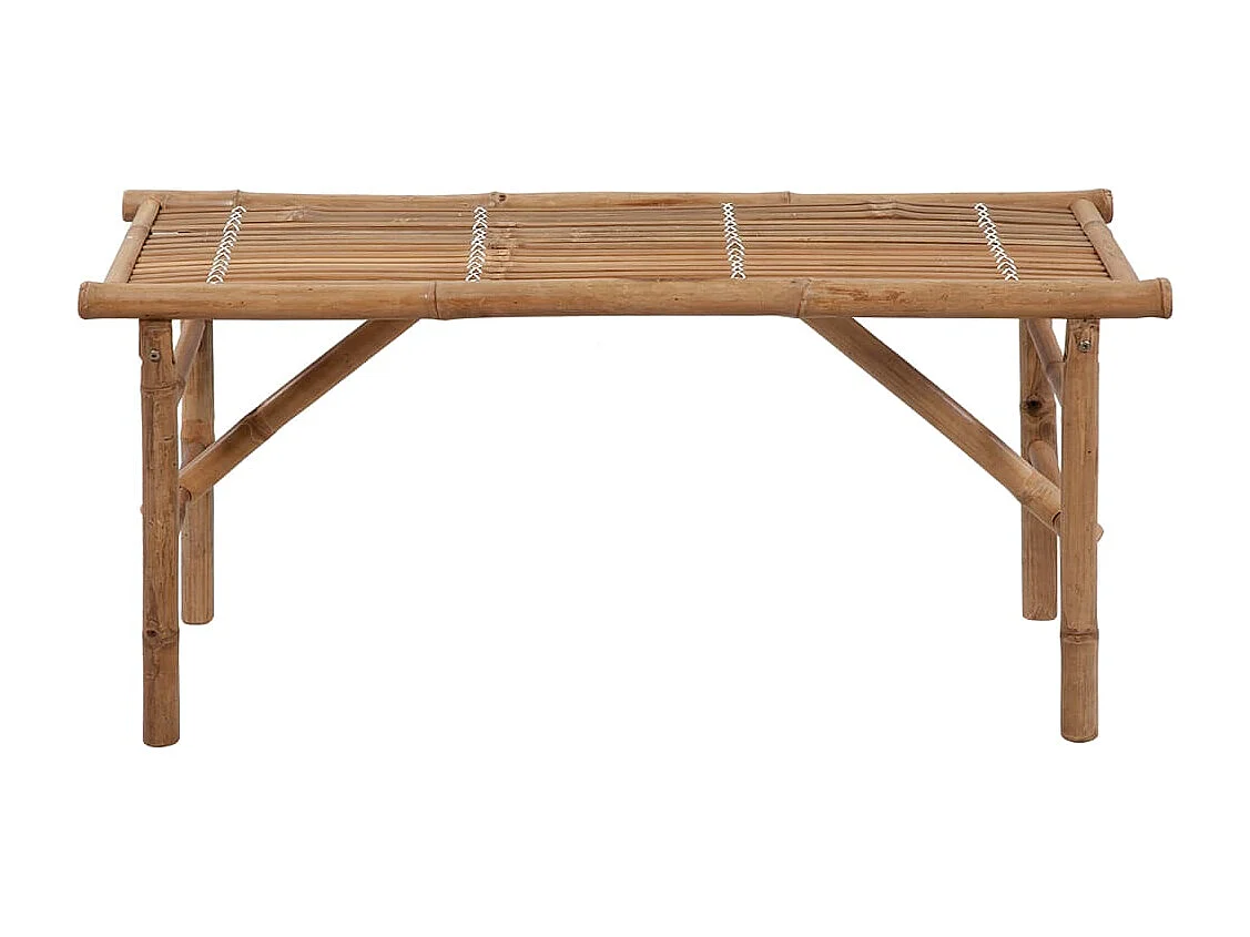 Banc de jardin pliable avec coussin 118cm Bambou 5