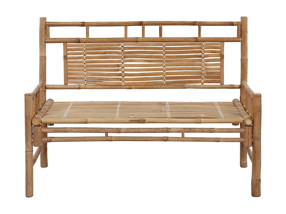 Banc de jardin avec coussin 120cm Bambou 9