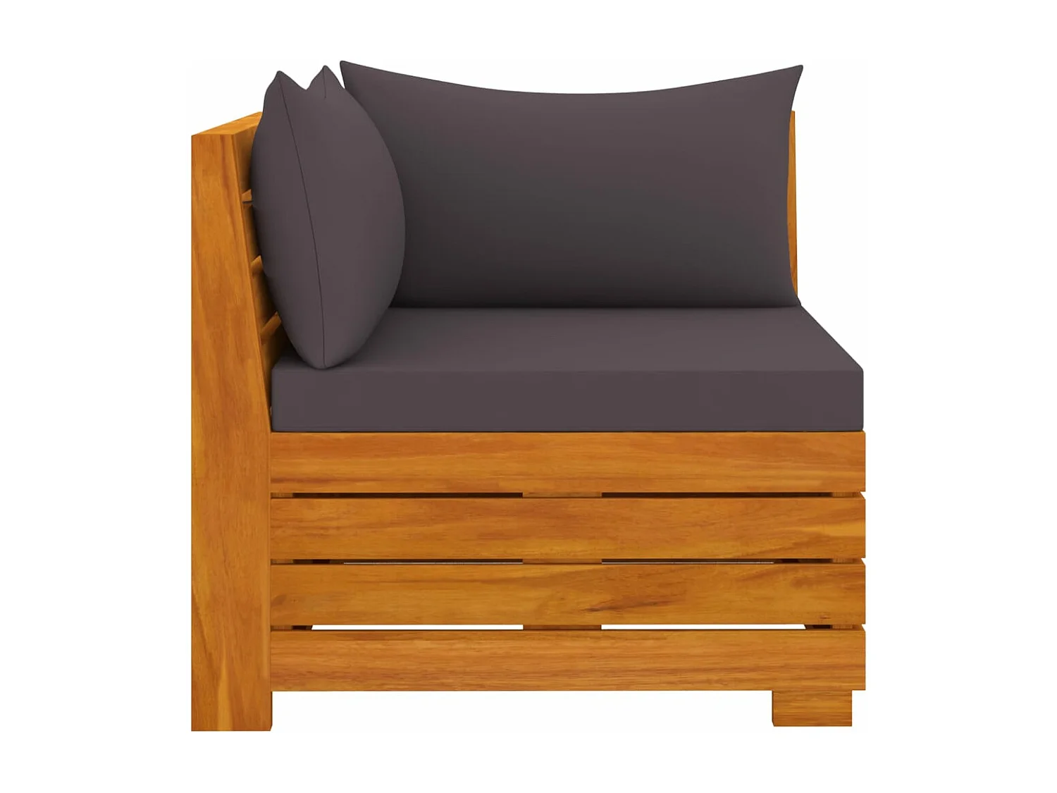 Sofá de jardín de 4 plazas con cojines madera maciza de acacia Gris