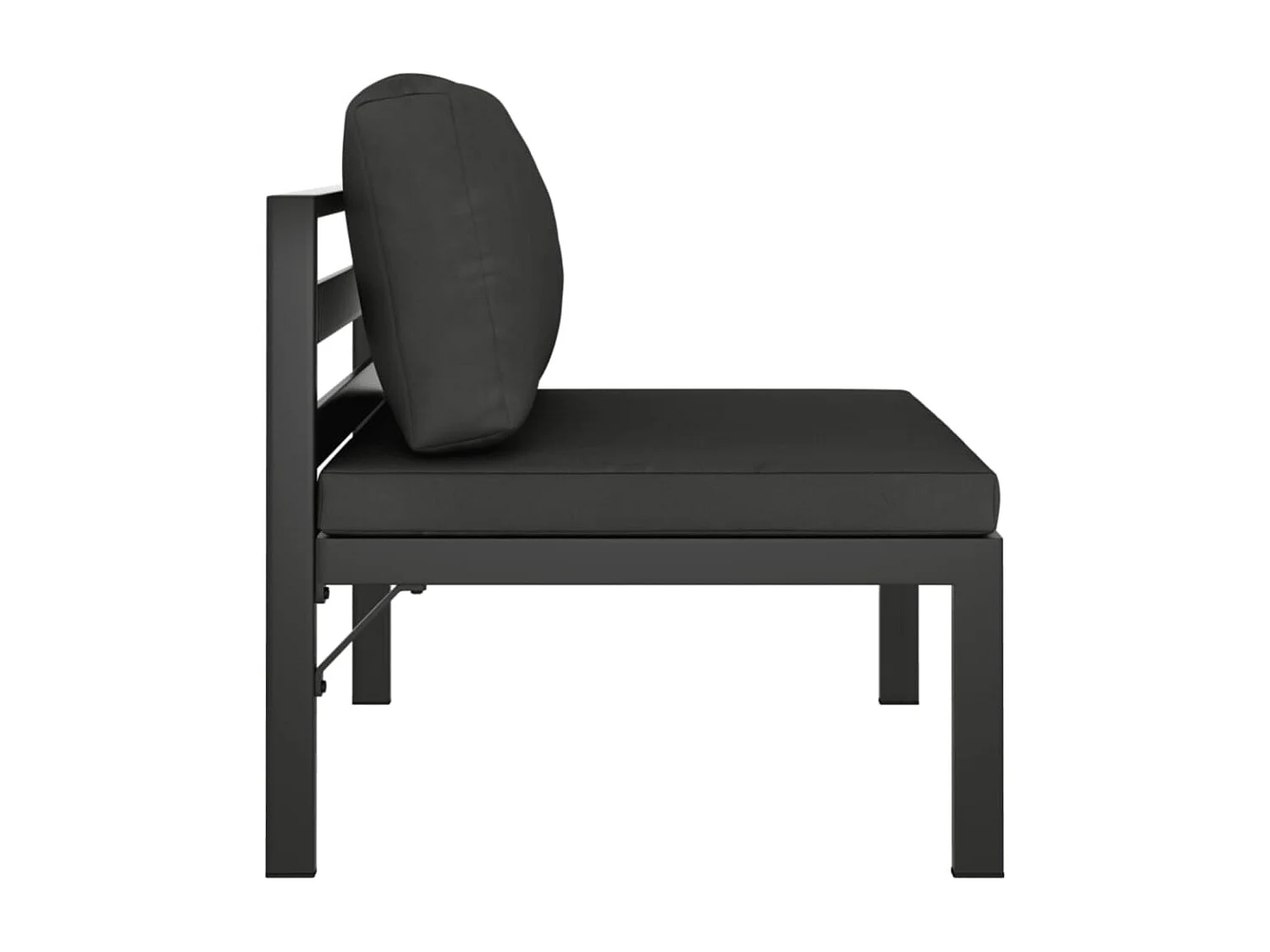 Canapé de jardin 4 places avec coussins Aluminium Anthracite