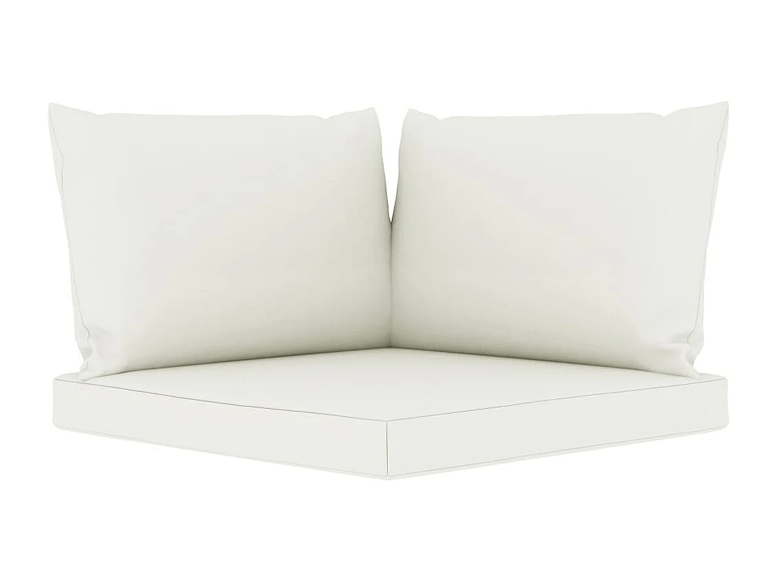 Sofá de jardín de 4 plazas con cojines crema