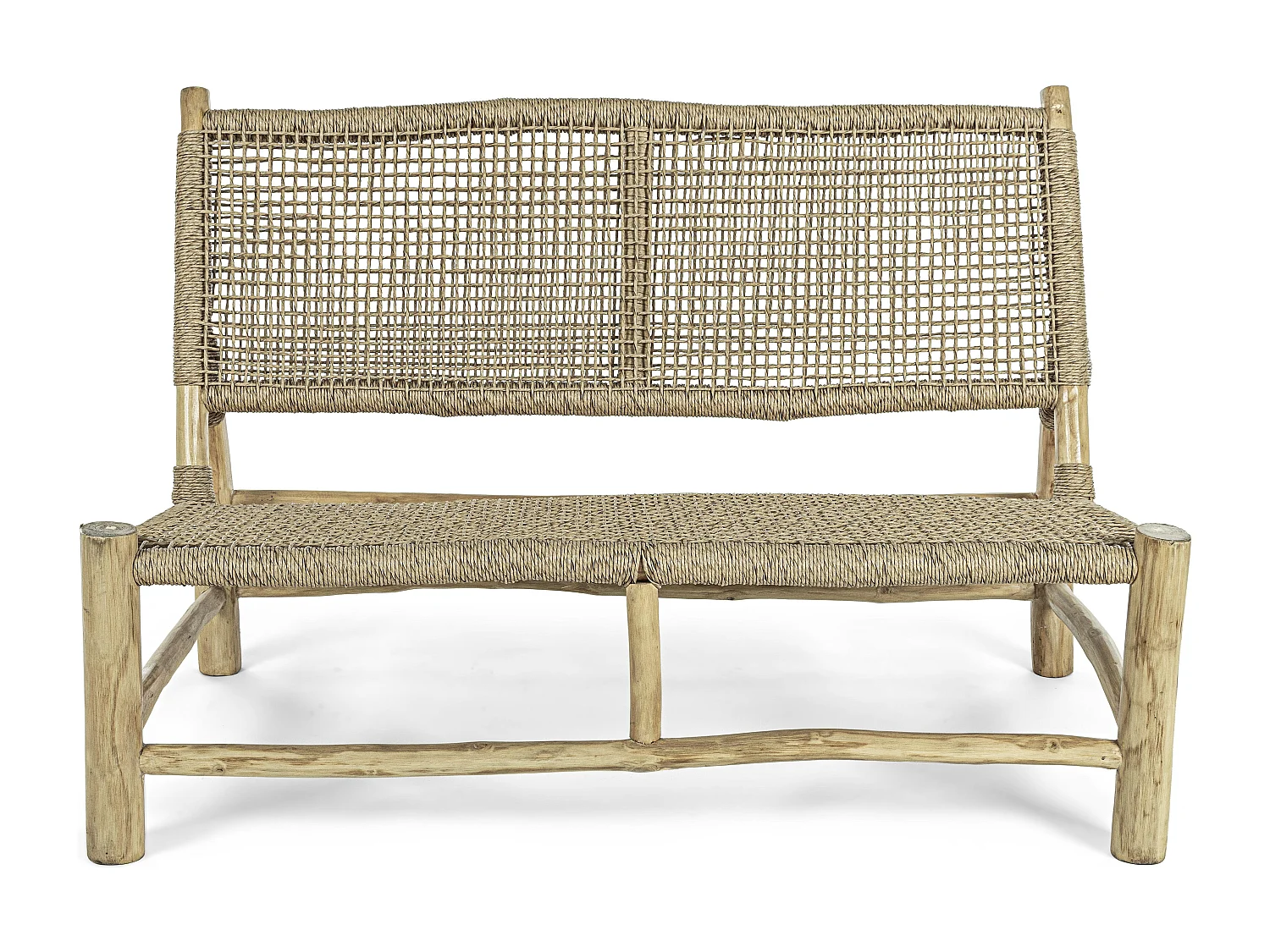 Canapé de jardin en bois teck naturel 2 places Landry