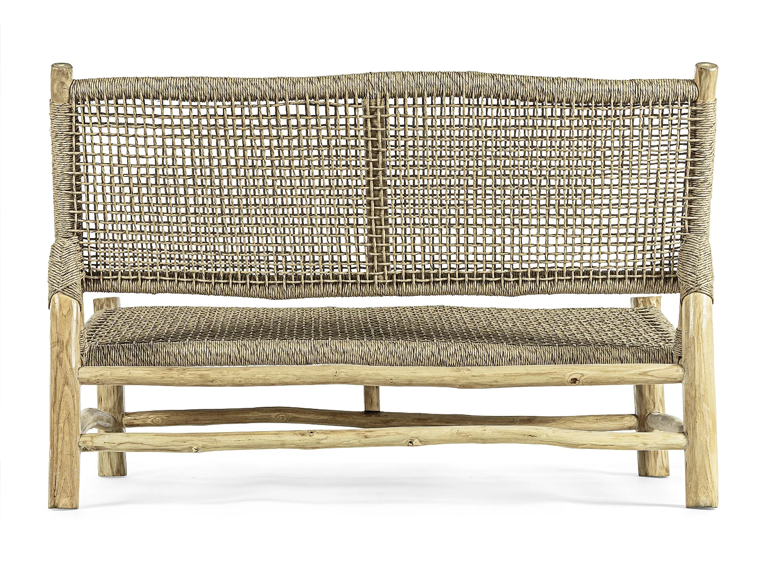 Canapé de jardin en bois teck naturel 2 places Landry