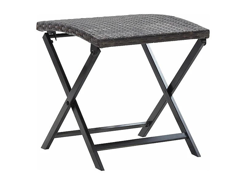Tabouret pliable Résine tressée Marron