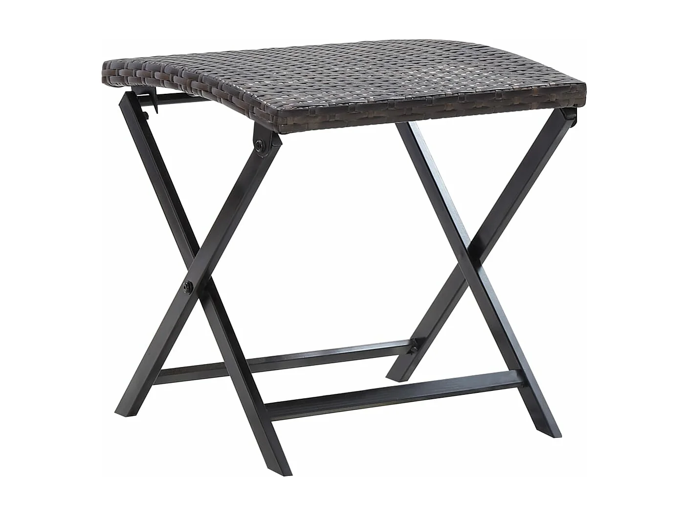 Tabouret pliable Résine tressée Marron