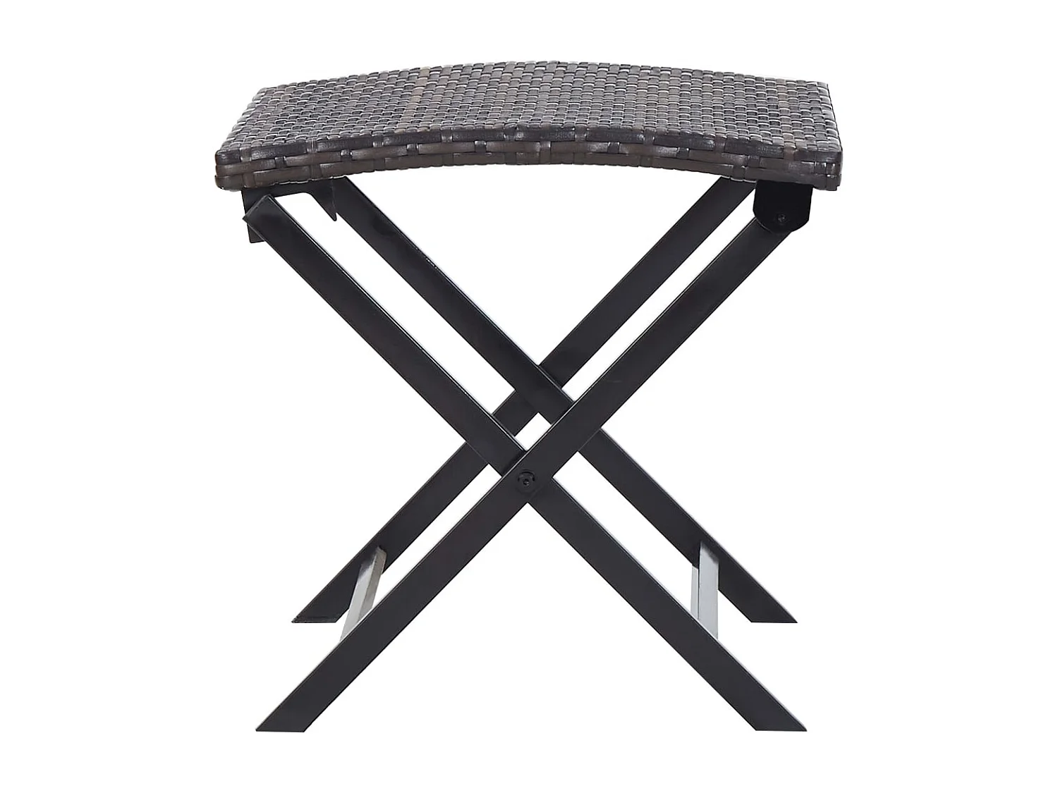 Tabouret pliable Résine tressée Marron