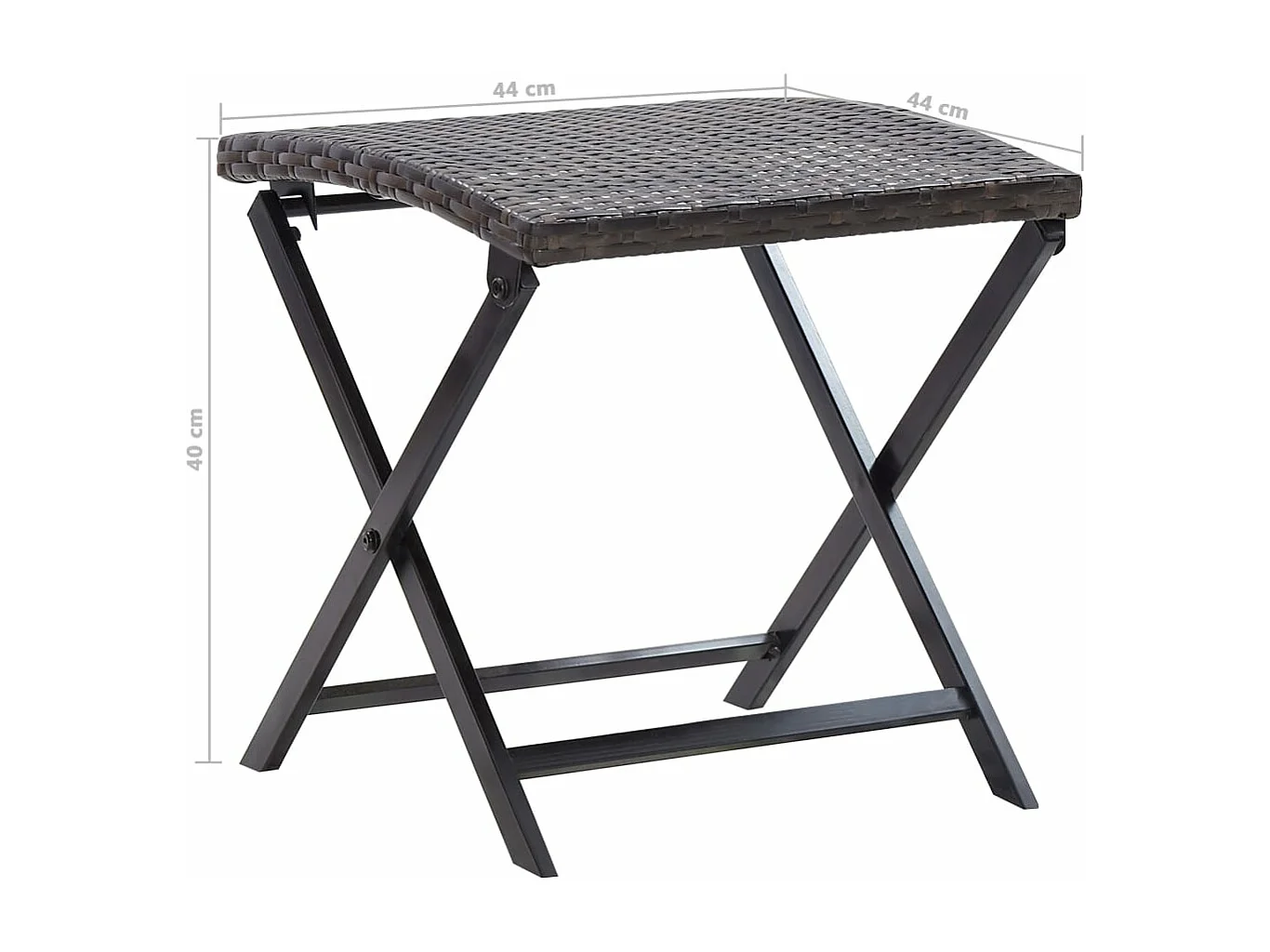 Tabouret pliable Résine tressée Marron