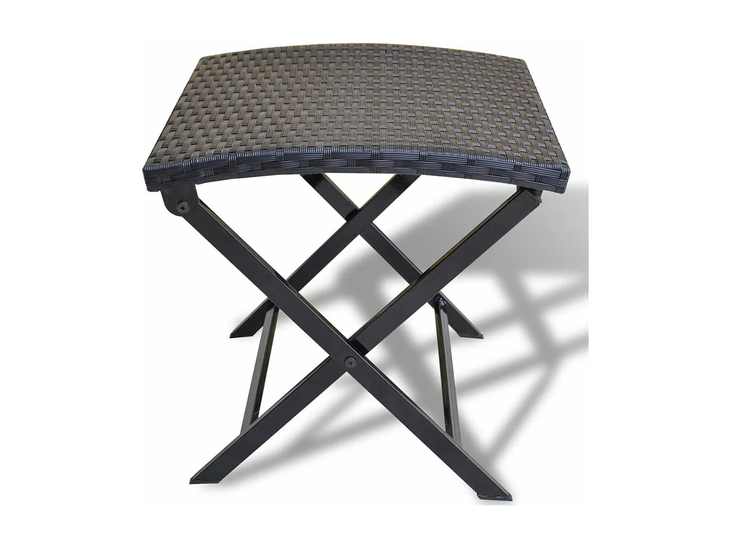 Tabouret pliable Résine tressée Noir