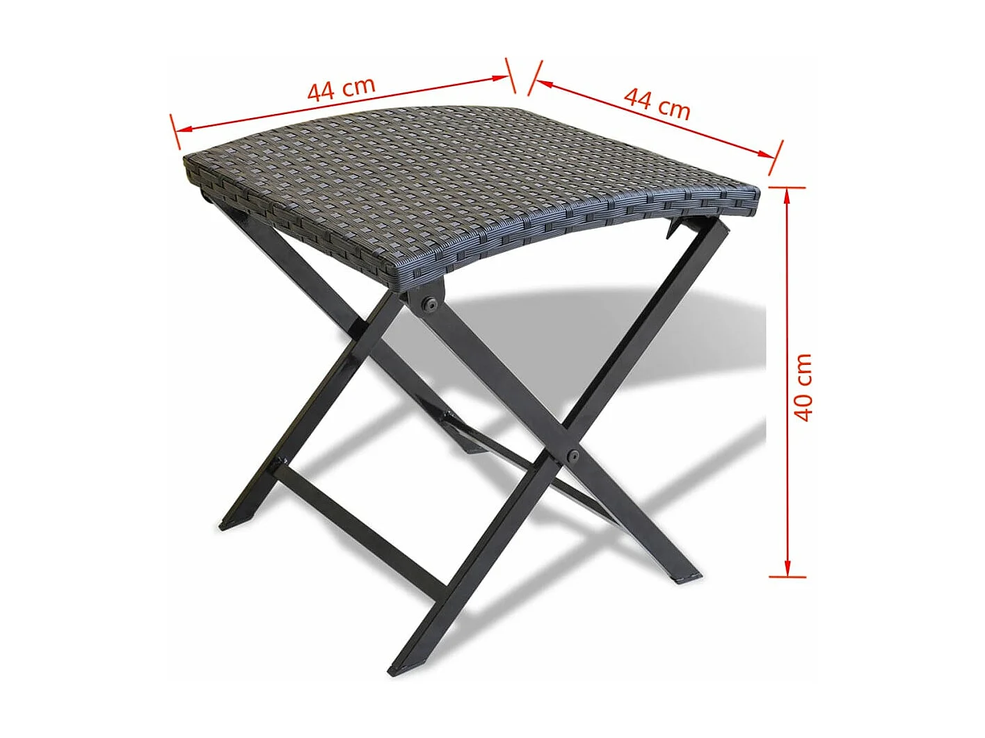 Tabouret pliable Résine tressée Noir