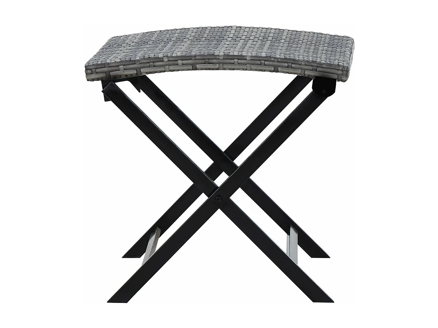 Tabouret pliable Résine tressée Gris