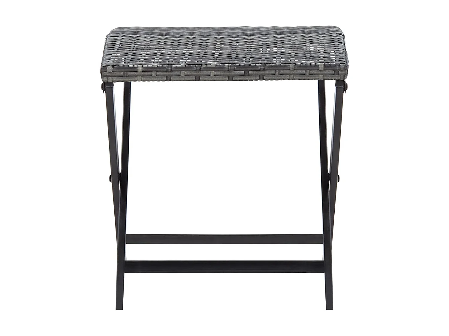 Tabouret pliable Résine tressée Gris