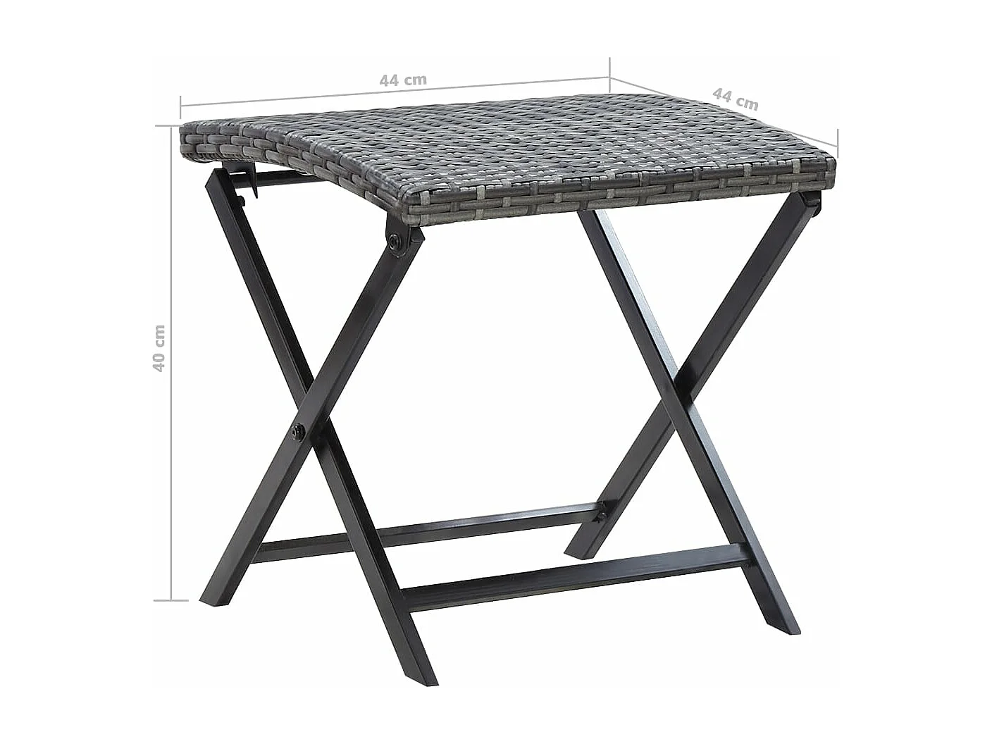 Tabouret pliable Résine tressée Gris