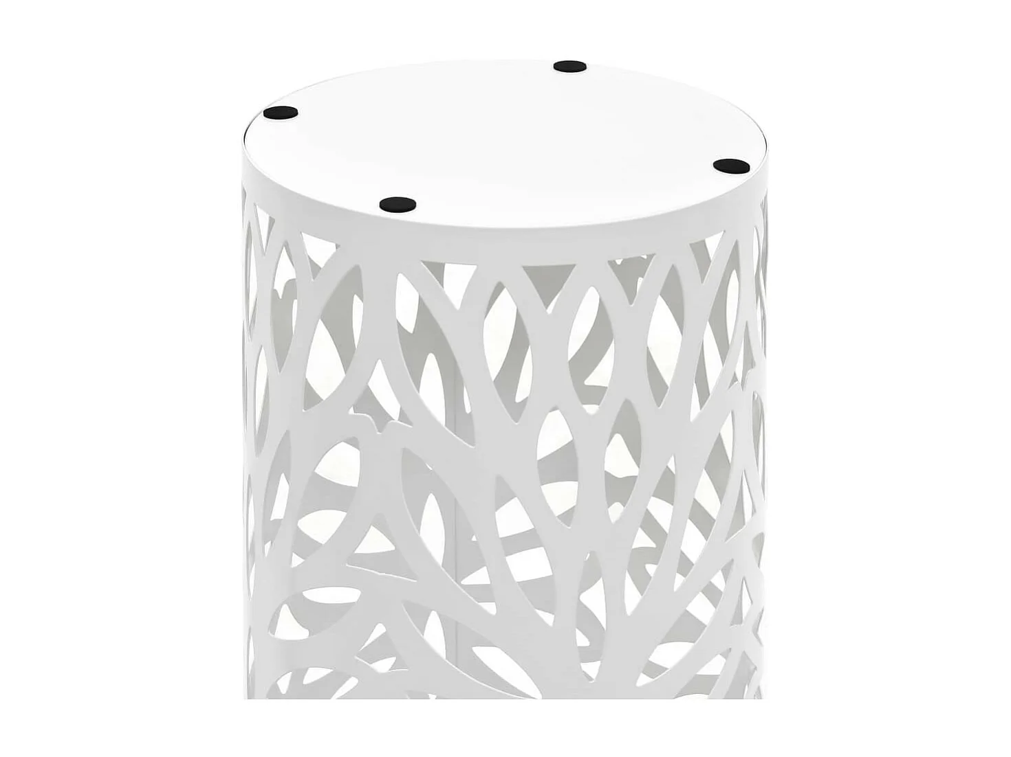 Porte-parapluie Feuilles Acier Blanc