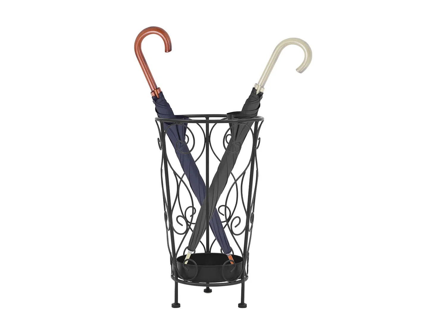Porte-parapluie Style vintage Métal 26x46 Noir