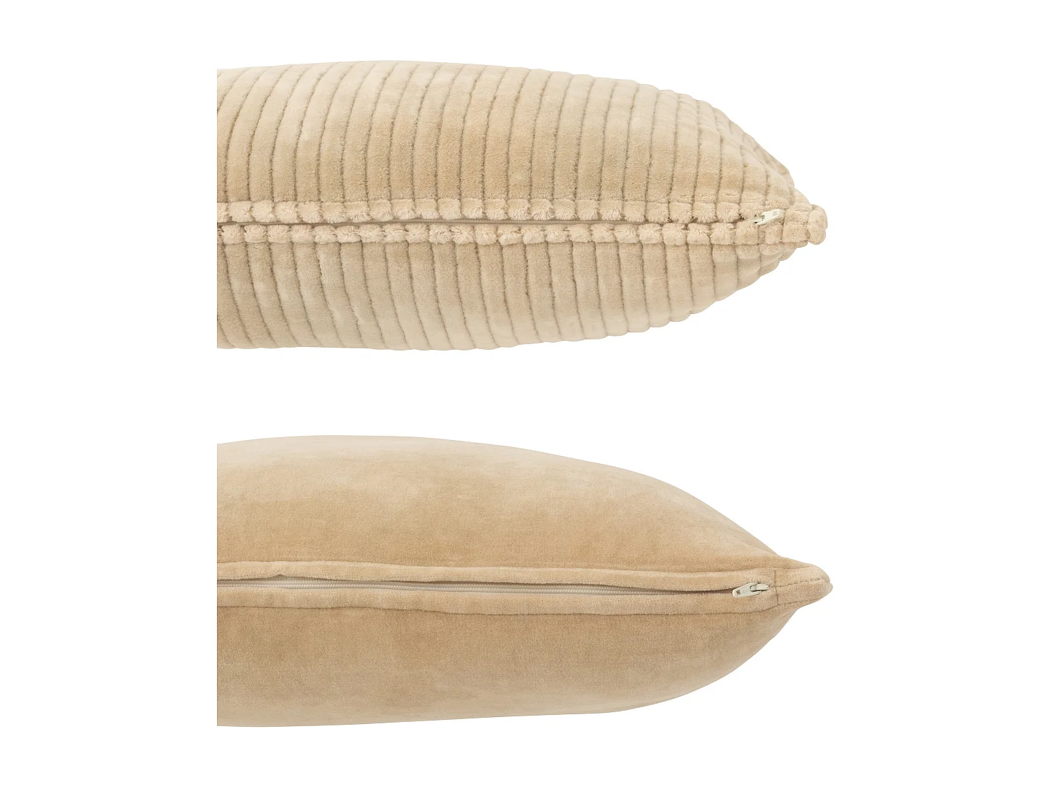 Coussin velours carré coton ivoire 2 pcs Jeanne 44x44