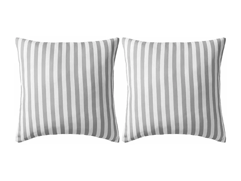 Oreiller d'extérieur 2 pcs Impression rayure 45x45 Gris