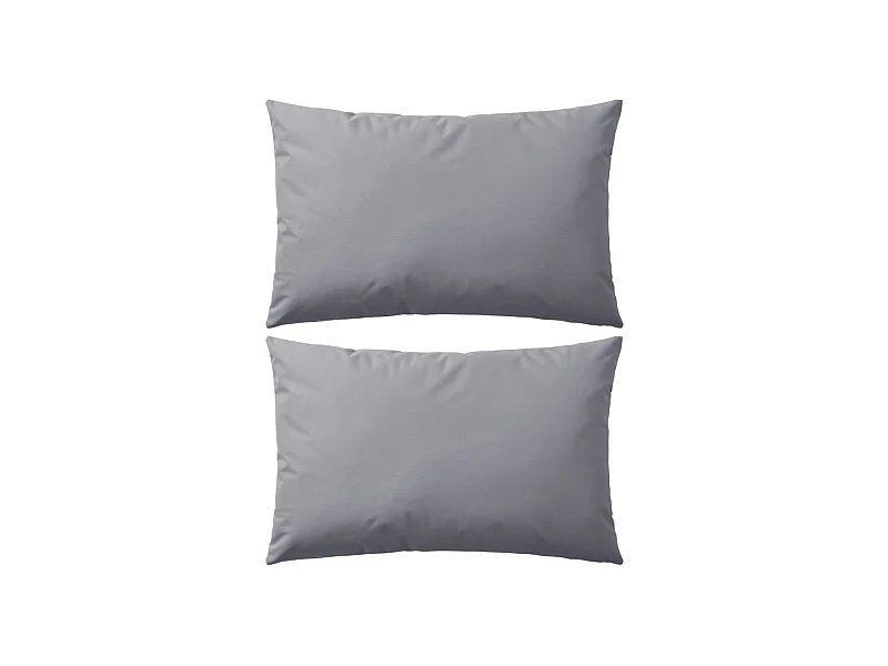 Oreiller d'extérieur 2 pièces 60x40 Gris