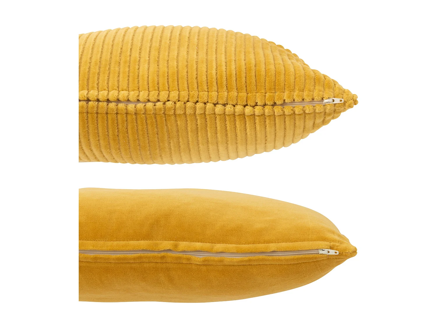 Cojines cuadrados terciopelo algodón ocre 2 uds Fanie 44 x 44 cm