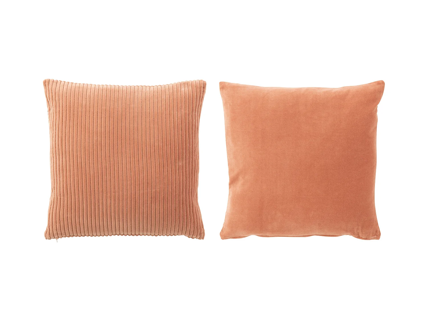Coussin velours carré coton rose 2 pcs Bebs 44x44