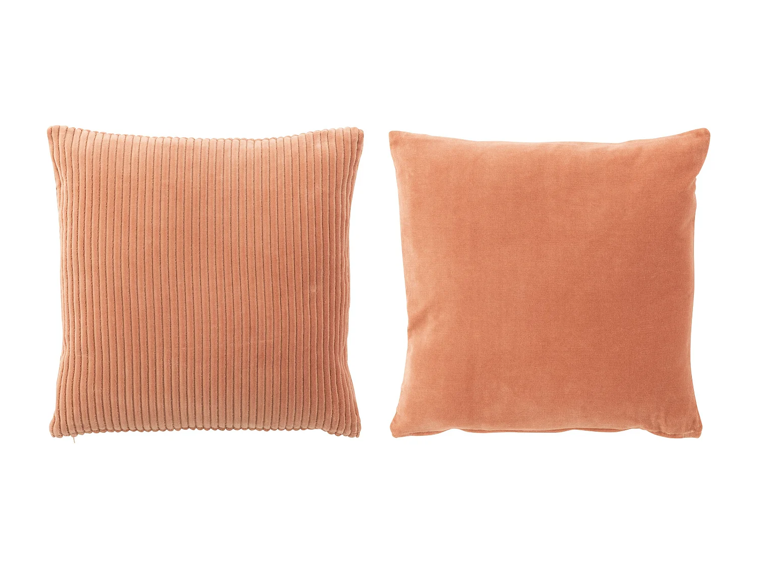 Coussin velours carré coton rose 2 pcs Bebs 44x44