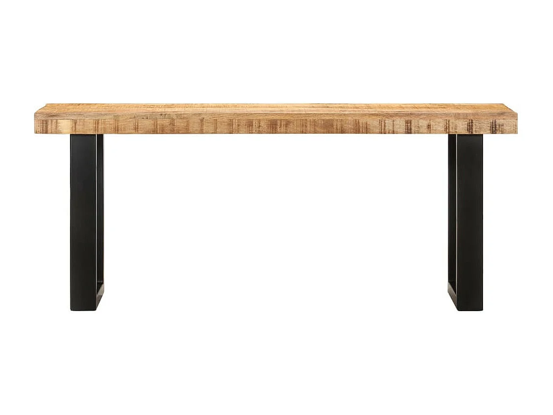 Banc 110cm Bois de manguier brut massif et acier