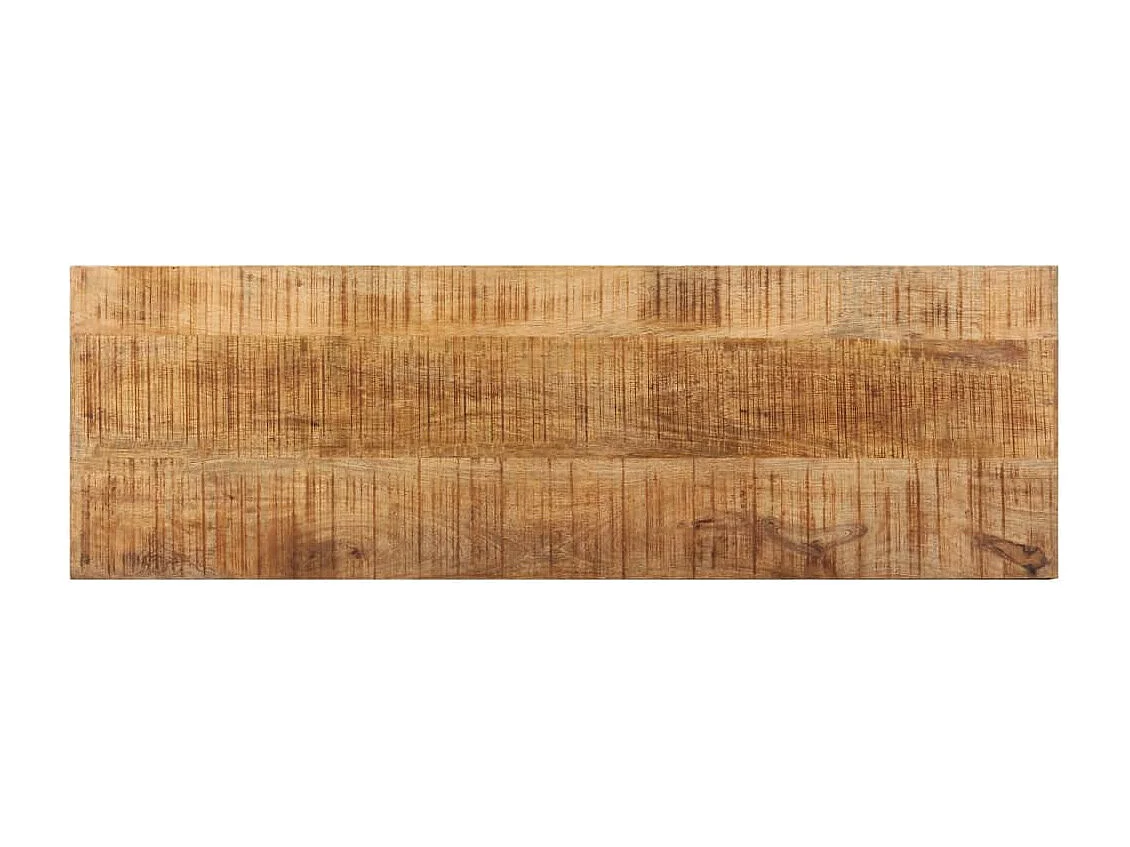 Banc 110cm Bois de manguier brut massif et acier