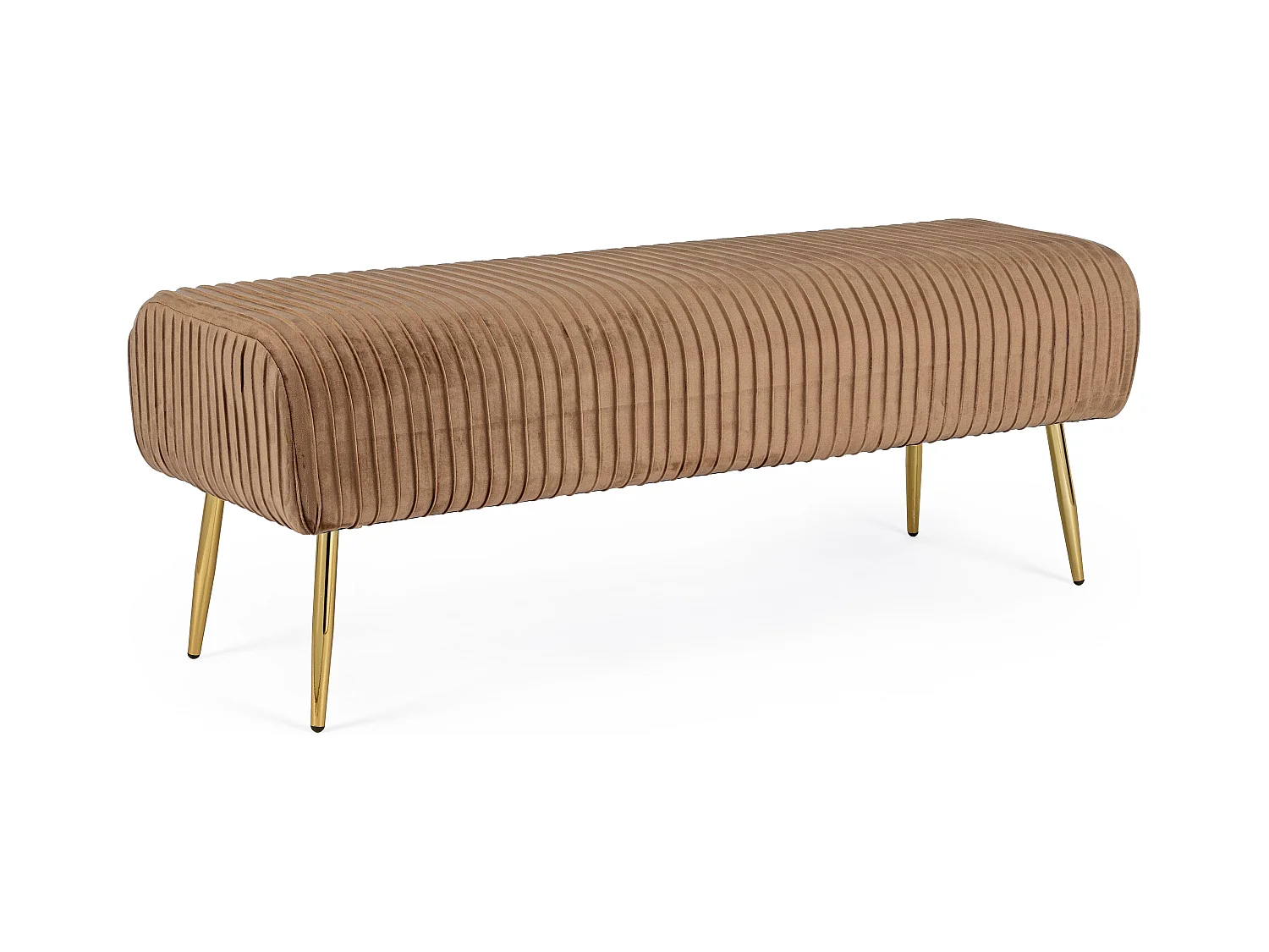 Banc en bois MDF et polyester bronze Solene L 129cm
