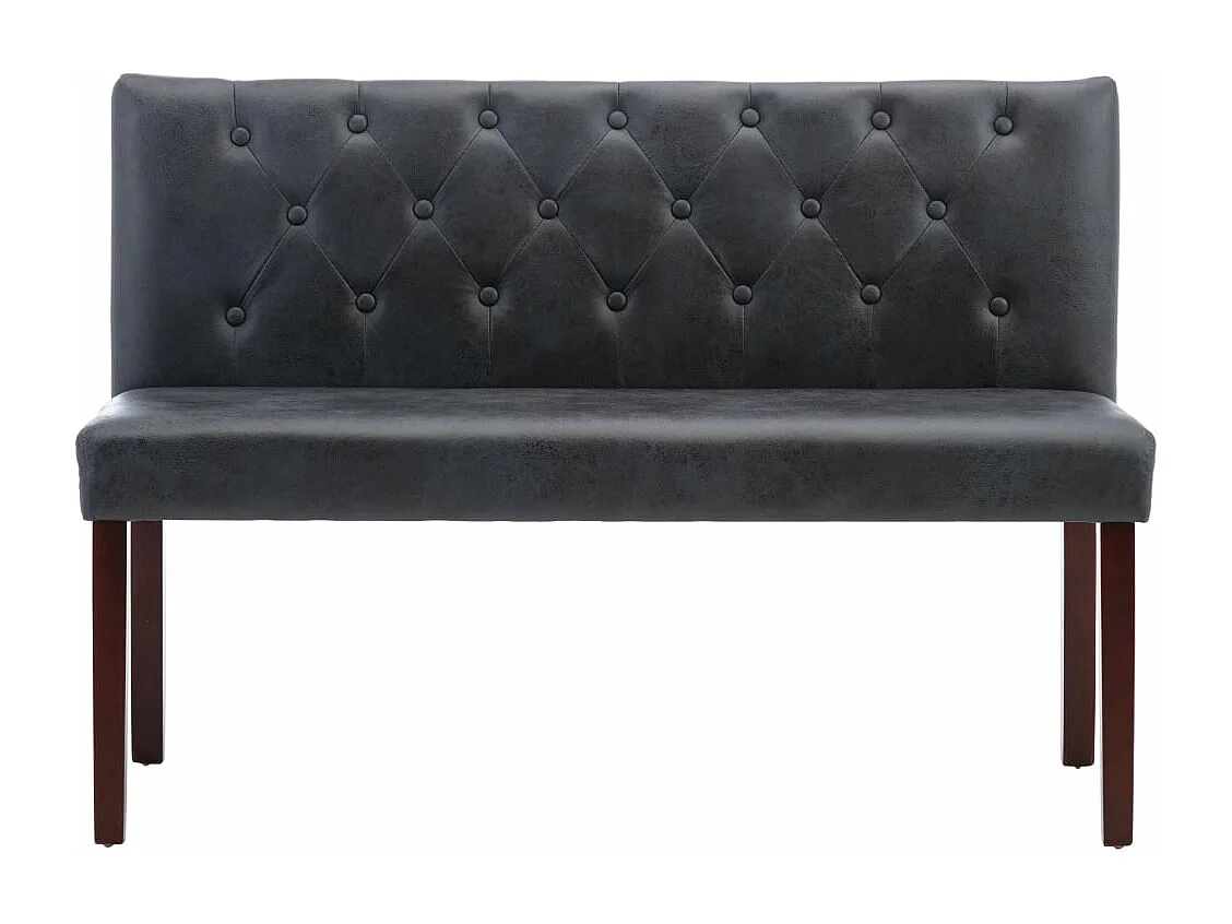 Banc 120cm Gris Similicuir daim