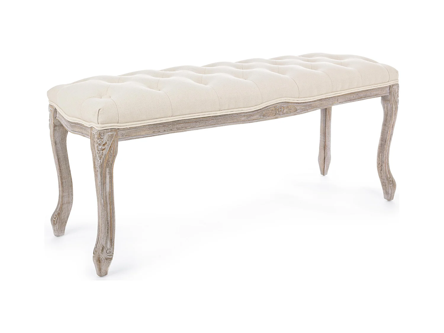 Banc bois blanc et naturel Atida L 110cm