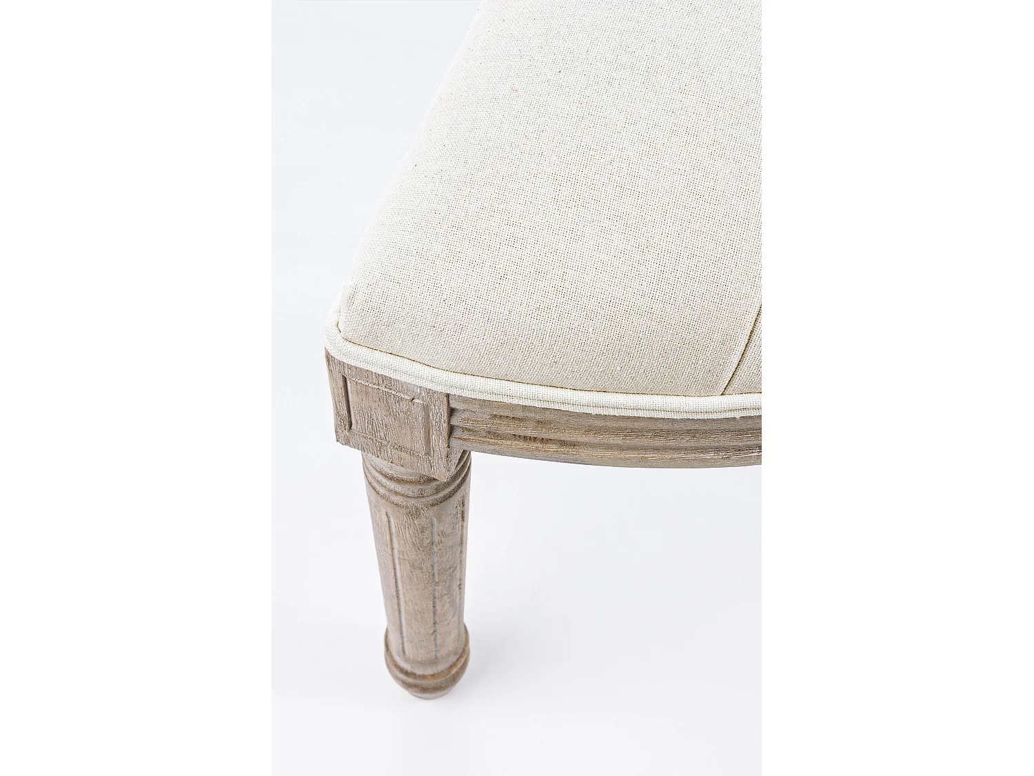 Banc en bois de bouleau et caoutchouc blanc Tilda L 125cm