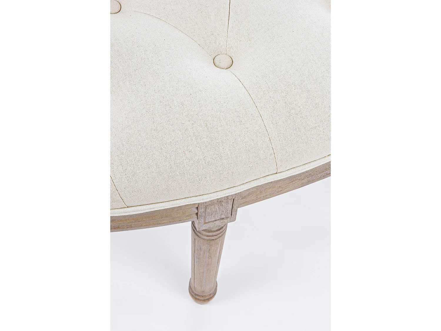 Banc en bois de bouleau et caoutchouc blanc Tilda L 125cm