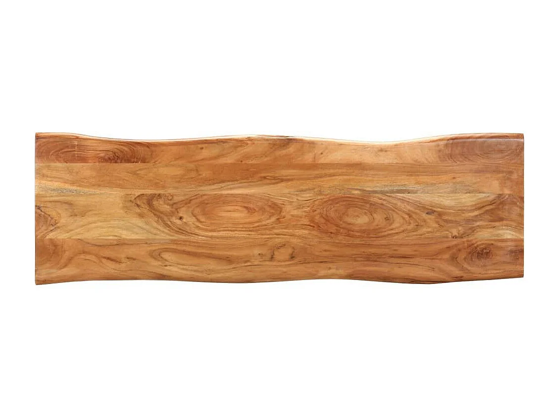 Banc au bord naturel du bois 110cm Bois d'acacia solide et acier
