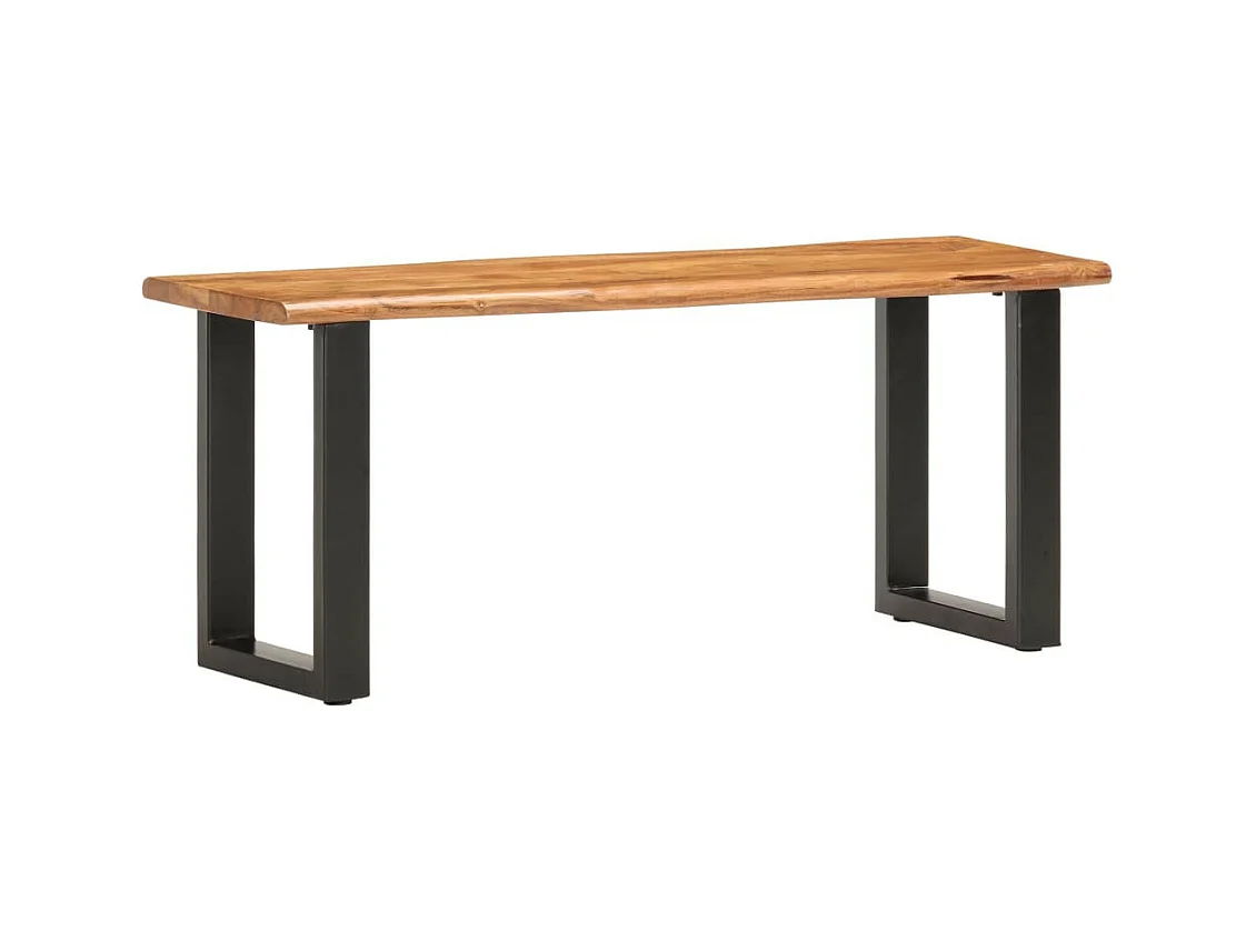 Banc au bord naturel du bois 110cm Bois d'acacia solide et acier