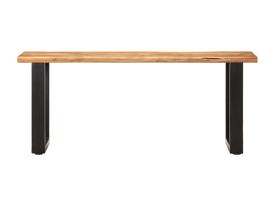 Banc au bord naturel du bois 110cm Bois d'acacia solide et acier