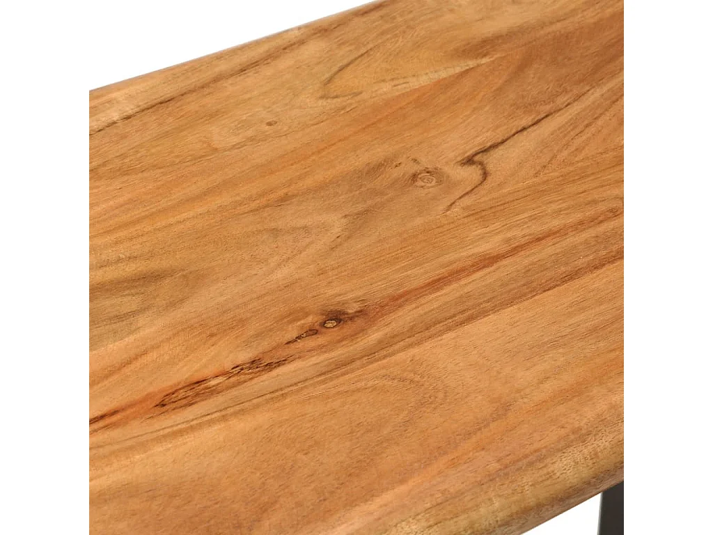 Banc au bord naturel du bois 110cm Bois d'acacia solide et acier