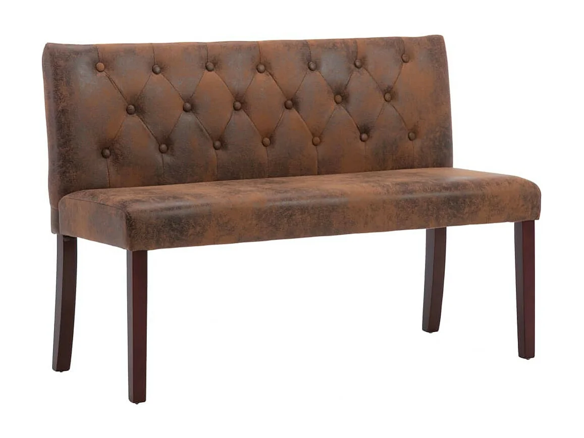 Banc 120cm Marron Similicuir daim