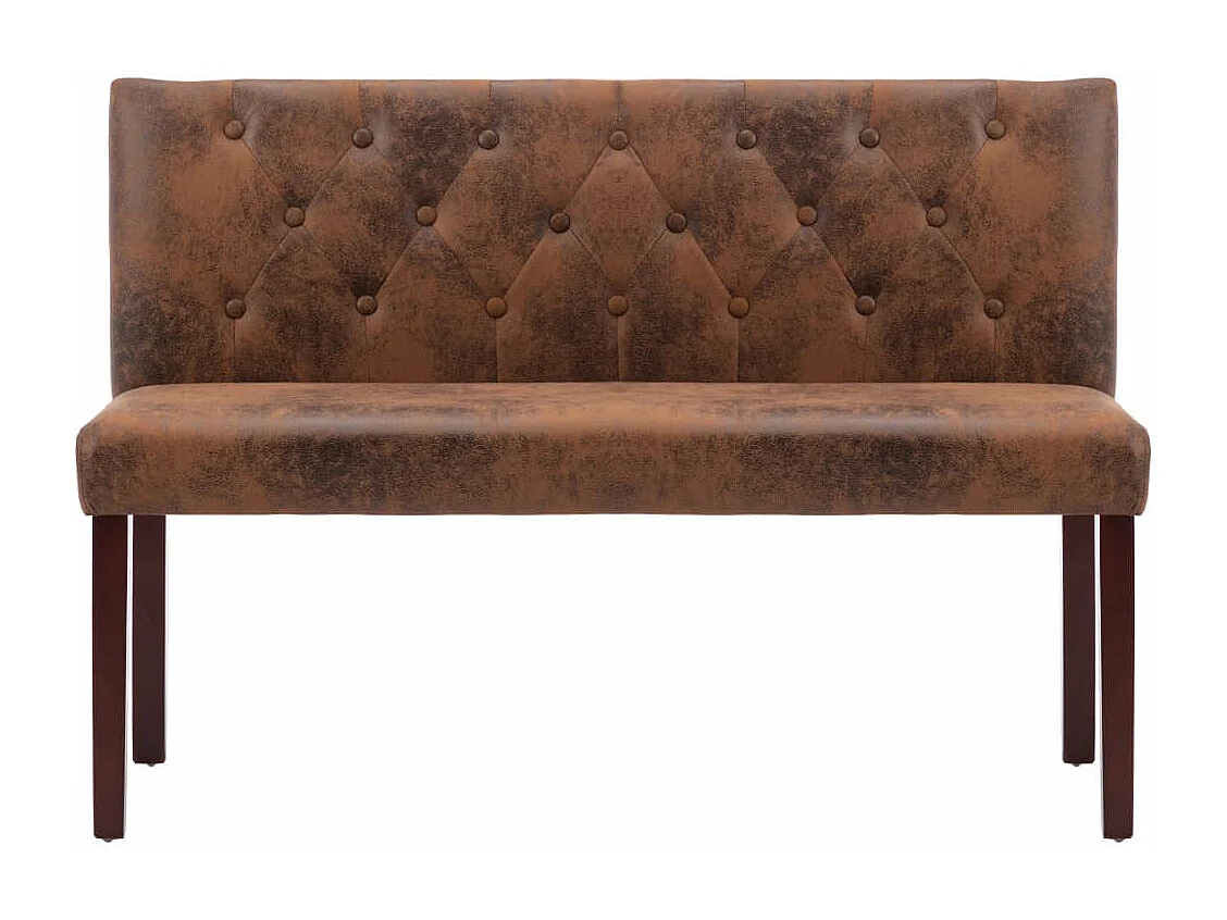 Banc 120cm Marron Similicuir daim