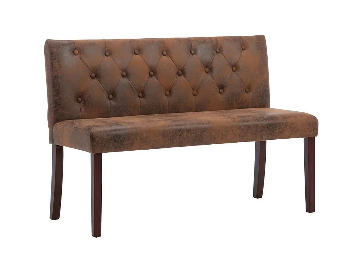 Banc 120cm Marron Similicuir daim