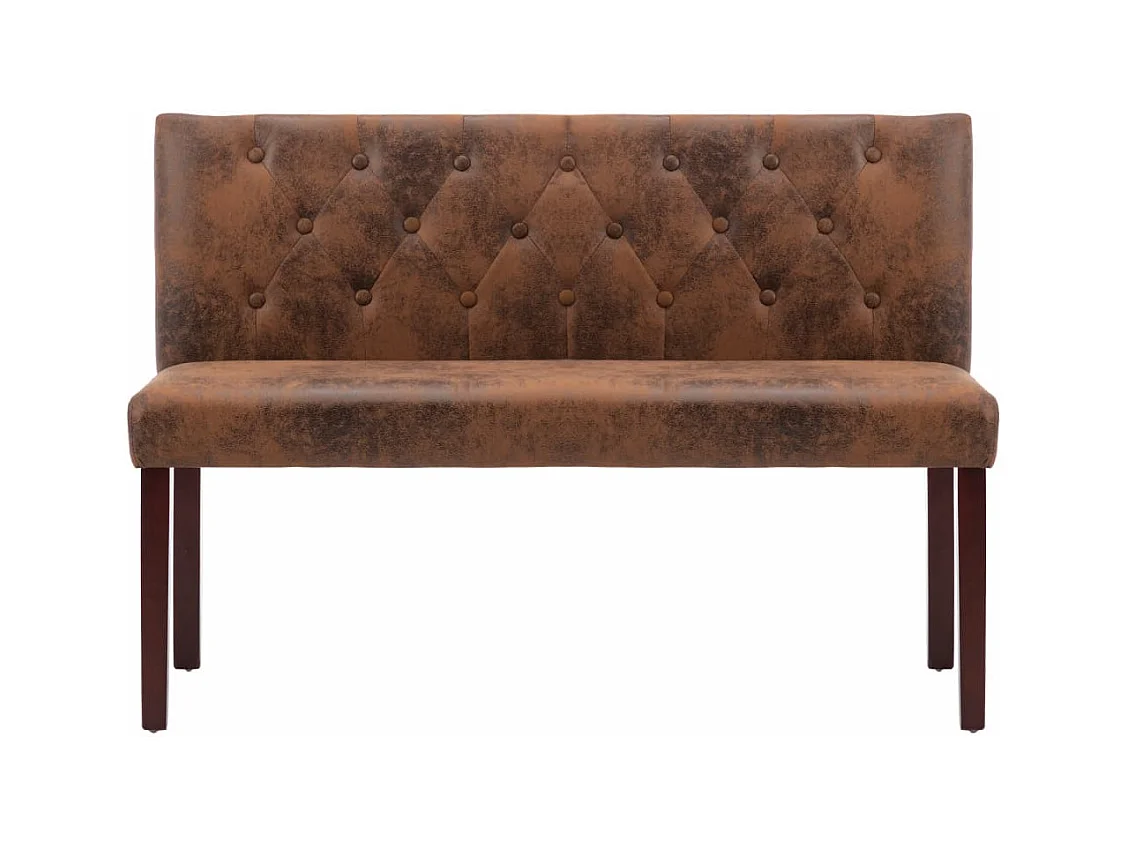 Banc 120cm Marron Similicuir daim