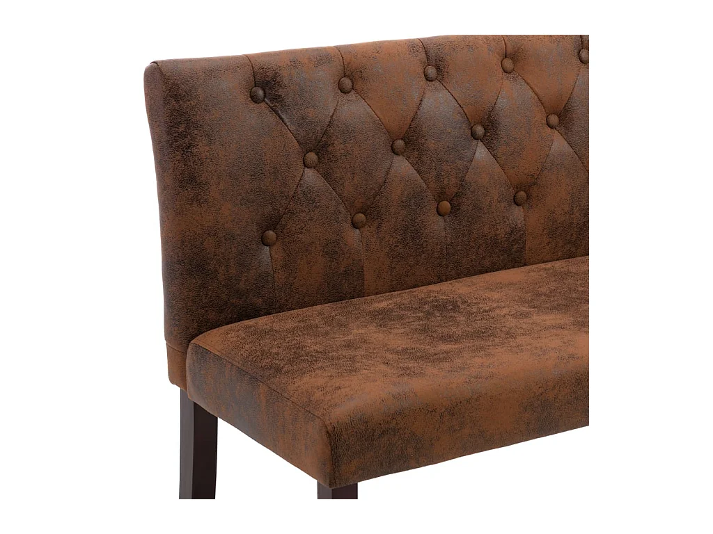 Banc 120cm Marron Similicuir daim