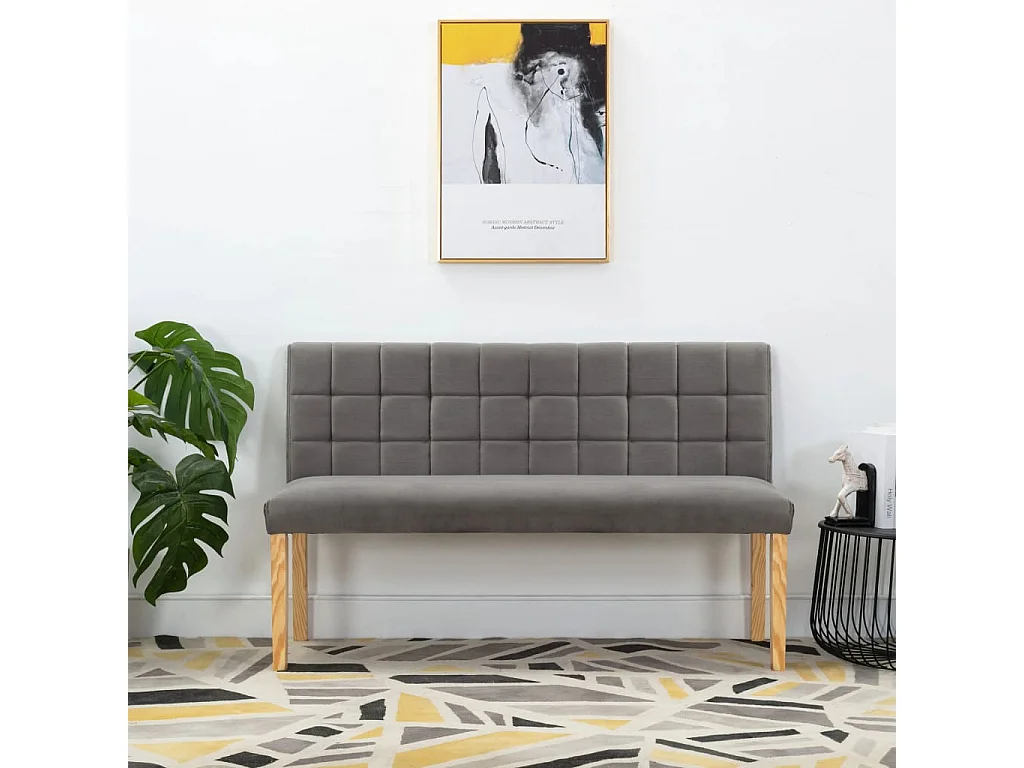 Banc 140cm Gris Tissu